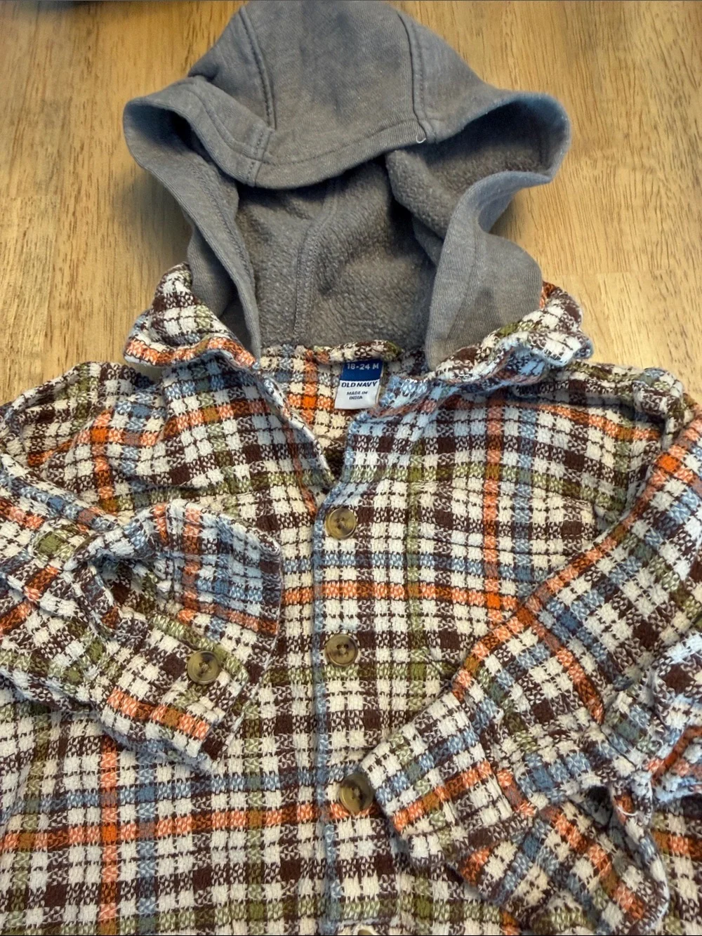 Old Navy Boys Button-Downs - Navy, Gray, Orange, Cream, Plaid